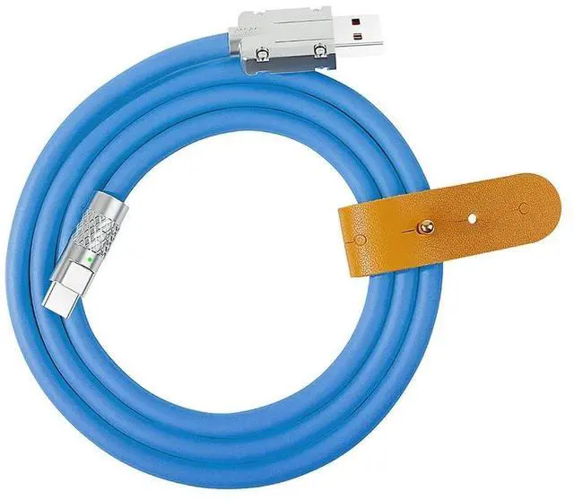 Main image of xiwai 120W Power Type A USB-A to USB-C Liquid Silicone Ultra Soft USB2.0 Data Blue Cable Fast Charge for Laptop Tablet Phone 200CM