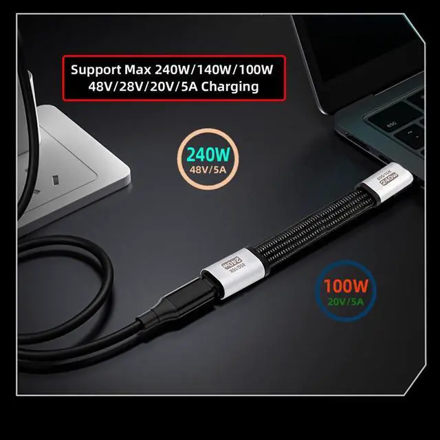 Alt view image 2 of 7 - xiwai USB4.0 Gen4 80Gbps Flat Slim FPC Cable 18cm Magnetic Connector 240W | Short Data Video Cord Compatible with Thunderbolt3/4/5 16K@30hz 8K 5K@60Hz