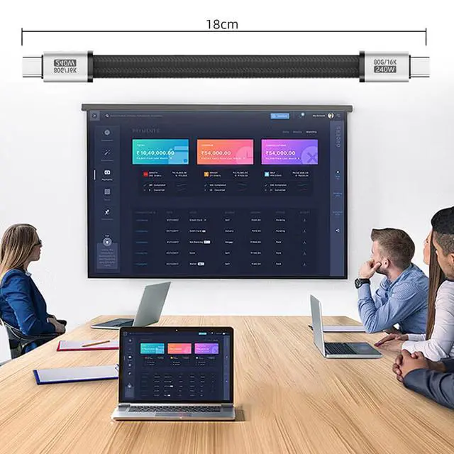 Alt view image 5 of 7 - xiwai USB4.0 Gen4 80Gbps Flat Slim FPC Cable 18cm Magnetic Connector 240W | Short Data Video Cord Compatible with Thunderbolt3/4/5 16K@30hz 8K 5K@60Hz