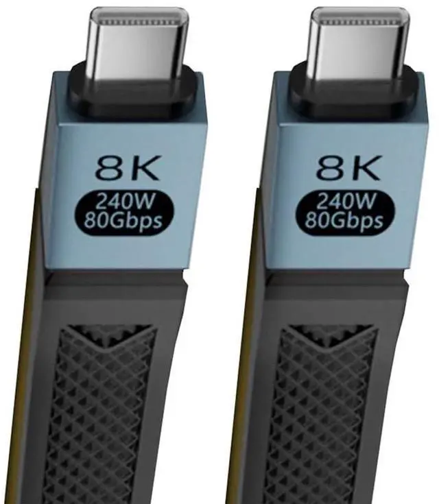 Main image of xiwai Short USB 5.0 Flat Slim FPC 13cm/5.12 inch 240W 80Gbps USB 5 Type-C Cable with 16K@30hz 8K@60Hz 5K@60Hz Video Output Compatible with USB4.0 Thunderbolt3/4/5