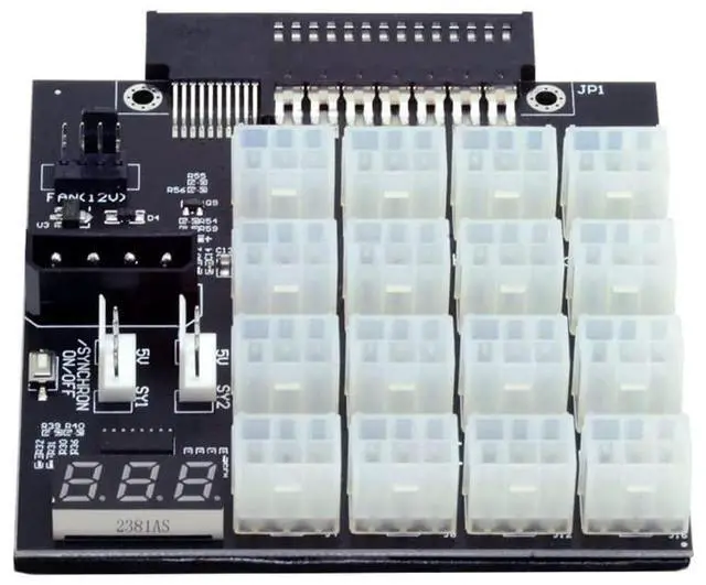 Main image of Flex Slot Server Power Board 14+10Pin to 16x6Pin Power Supply Board for CHIA ETH BTC Mining Miner