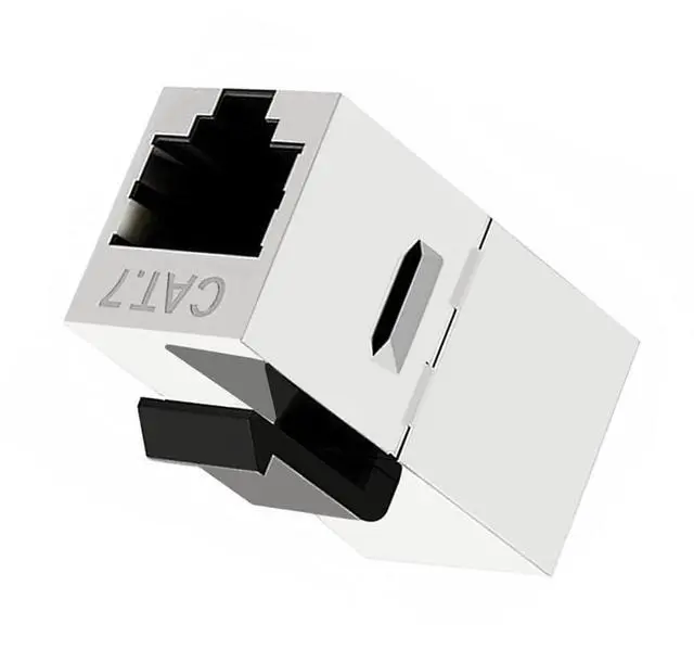 Main image of 10-Gigabit UTP CAT7 Keystone Coupler RJ45 Female to Female Shield 8P8C UTP STP Keystone Inline Coupler Black