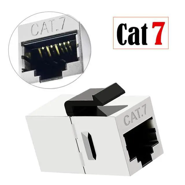 Alt view image 2 of 7 - 10-Gigabit UTP CAT7 Keystone Coupler RJ45 Female to Female Shield 8P8C UTP STP Keystone Inline Coupler Black
