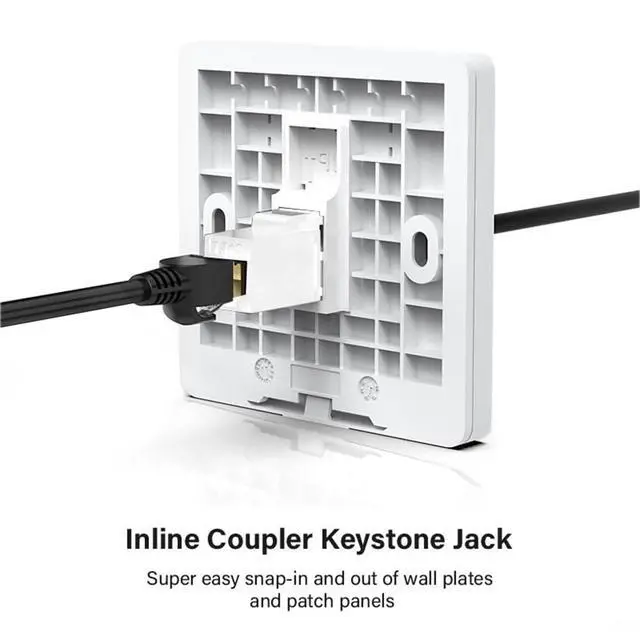 Alt view image 5 of 7 - 10-Gigabit UTP CAT7 Keystone Coupler RJ45 Female to Female Shield 8P8C UTP STP Keystone Inline Coupler Black