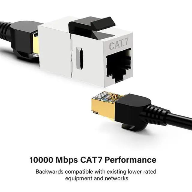 Alt view image 6 of 7 - 10-Gigabit UTP CAT7 Keystone Coupler RJ45 Female to Female Shield 8P8C UTP STP Keystone Inline Coupler Black