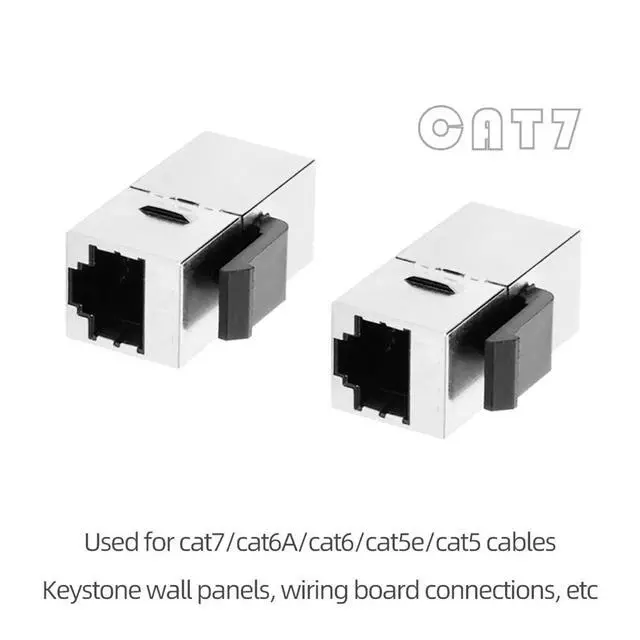 Alt view image 7 of 7 - 10-Gigabit UTP CAT7 Keystone Coupler RJ45 Female to Female Shield 8P8C UTP STP Keystone Inline Coupler Black