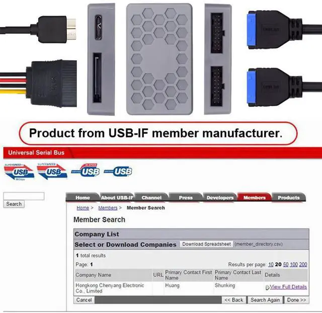 Alt view image 5 of 7 - Type-E USB 3.1 Front or 19/20Pin Header or Micro-USB3.0 to USB 3.0 19/20Pin and Type-E Socket Dual Ports Female PCBA Type Adapter Splitter HUB 5Gbps