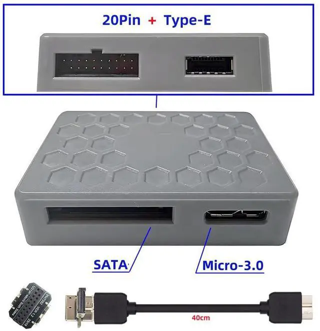 Alt view image 2 of 7 - Type-E USB 3.1 Front or 19/20Pin Header or Micro-USB3.0 to USB 3.0 19/20Pin Dual Ports Female PCBA Type Adapter Splitter HUB 5Gbps