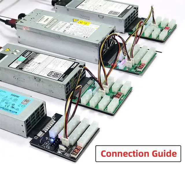 Alt view image 7 of 7 - Flex Slot Server Power Board 14+10Pin to 16x6Pin Power Supply Board for CHIA ETH BTC Mining Miner