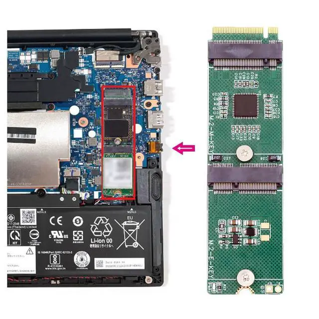 Alt view image 4 of 7 - NGFF NVME Riser Card M-Key to Dual Ports Key-M M.2 NGFF NVME SSD Adapter PCIE Packet Switch Compatible with NAS Industrial Control Motherboard