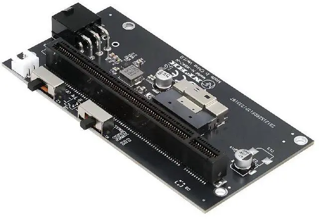 Main image of Slimline 8X SFF-8654 74Pin to PCIE PCI-Express 16x Adapter TGX with PCI-E 6Pin Power Switch Port