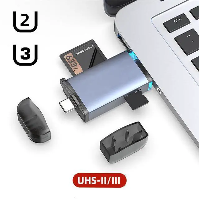 Alt view image 4 of 7 - USB 3.0 to UHS-III UHS-II SD4.0 TF Micro-SD Card Reader Writer for Camera & Laptop & Tablet & Phone & Camera