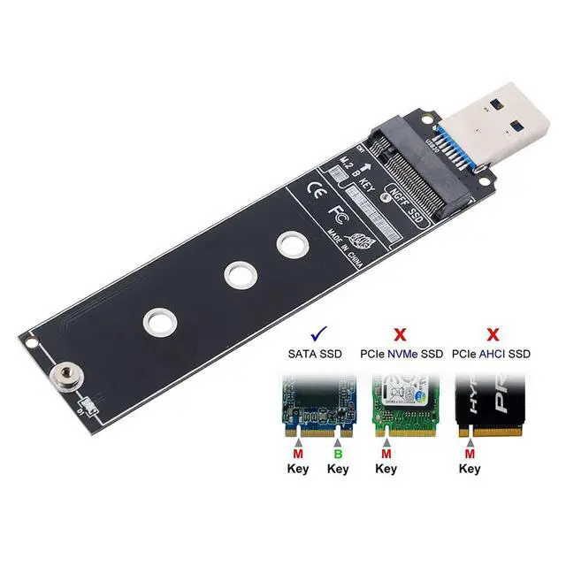 Alt view image 3 of 7 - B/M-Key NGFF M2 SSD to USB 3.0 External PCBA Conveter Adapter Card Flash Disk Type