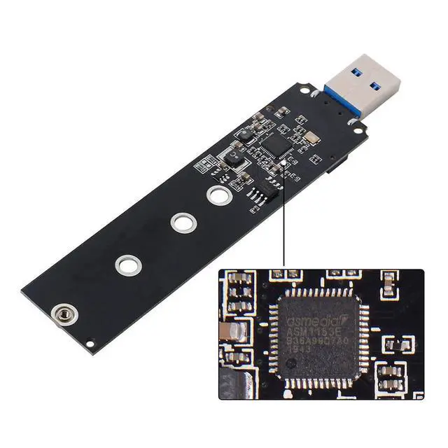 Alt view image 4 of 7 - B/M-Key NGFF M2 SSD to USB 3.0 External PCBA Conveter Adapter Card Flash Disk Type