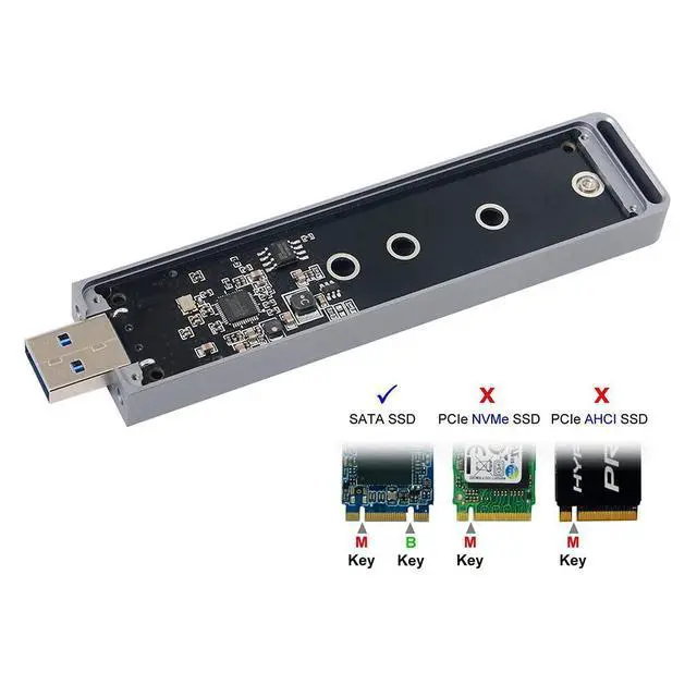 Alt view image 5 of 7 - B/M-Key NGFF M2 SSD to USB 3.0 External PCBA Conveter Adapter Card Flash Disk Type