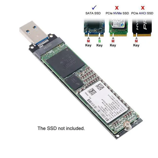 Alt view image 2 of 7 - B/M-Key NGFF M2 SSD to USB 3.0 External PCBA Conveter Adapter Card Flash Disk Type