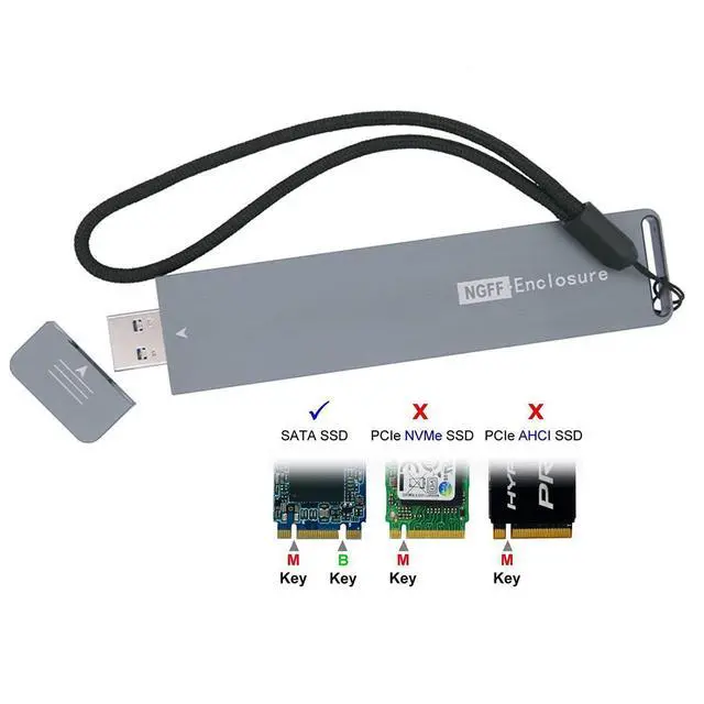 Alt view image 7 of 7 - B/M-Key NGFF M2 SSD to USB 3.0 External PCBA Conveter Adapter Card Flash Disk Type