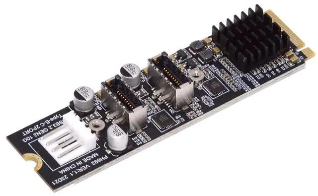 Main image of 10Gbps Dual Type-E USB 3.1 Front Panel Socket to NVME NGFF M-Key Express Card Adapter for Motherboard