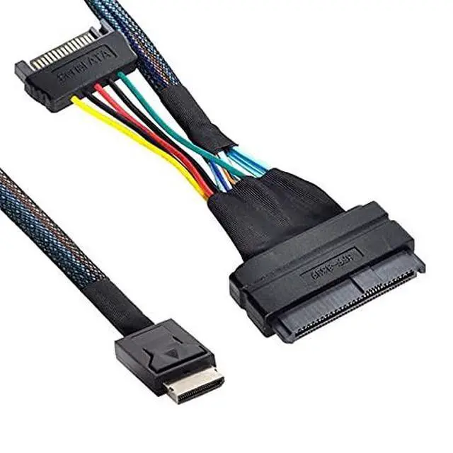 Alt view image 2 of 6 - Oculink SFF-8611 to U.2 U.3 SFF-8639 NVME PCIe PCI-Express SSD Cable for Mainboard SSD