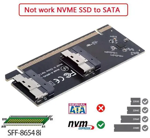 Alt view image 4 of 7 - 74Pin Dual Slimline SFF-8654 Low Profile to PCIE4.0 PCIE 16X Express 3.0 Raid Card VROC Raid0 Hyper Adapter