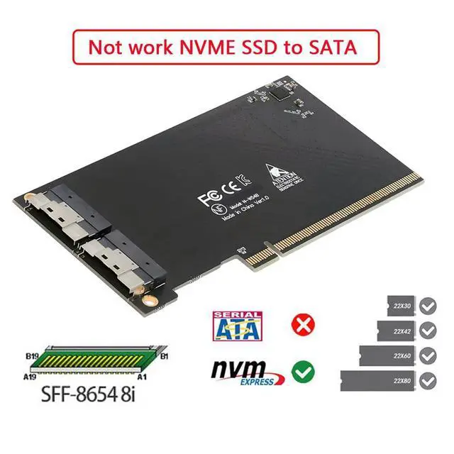 Alt view image 4 of 7 - 74Pin External Dual Slimline SFF-8654 8X to PCIE4.0 PCIE 16X Express 3.0 Raid Card VROC Raid0 Hyper Adapter