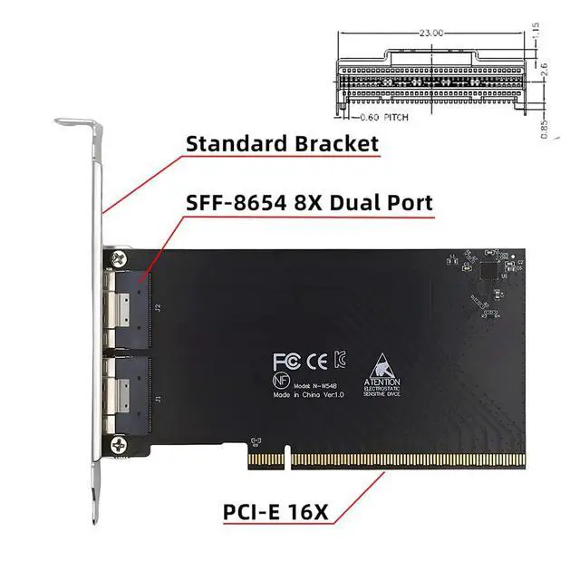 Alt view image 5 of 7 - 74Pin External Dual Slimline SFF-8654 8X to PCIE4.0 PCIE 16X Express 3.0 Raid Card VROC Raid0 Hyper Adapter