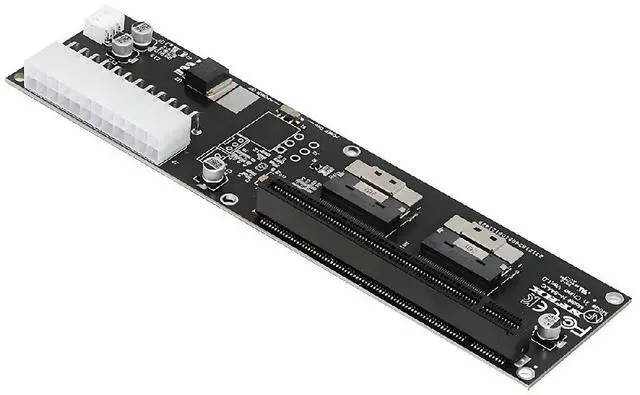 Main image of Dual Slimline 8X SFF-8654 74Pin VROC to PCIE PCI-Express 16x Adapter with ATX 24Pin Power Switch Port