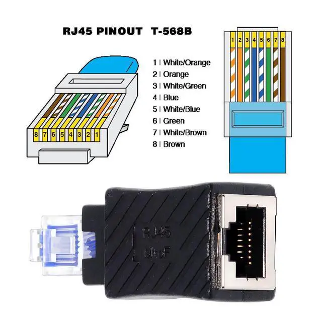 Alt view image 6 of 7 - Angled 90 Degree 8P8C FTP STP UTP Cat 5e Male to Female LAN Ethernet Network Extension Adapter
