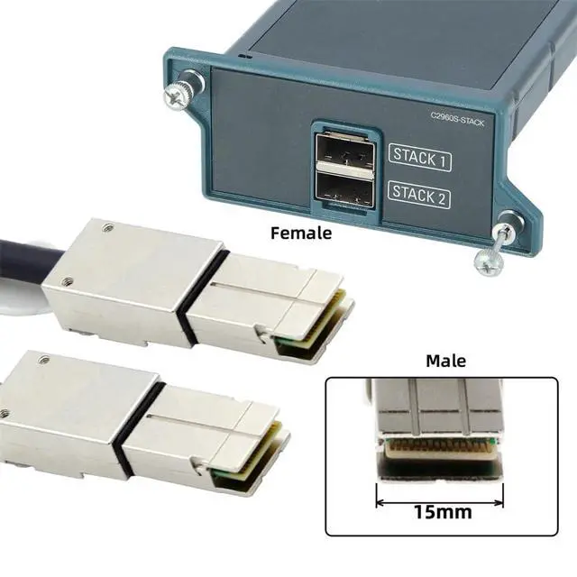 Alt view image 7 of 7 - 20Gbps 40Gbps FlexStack Stacking Cable CAB-STK-E-0.5M Compatible for Catalyst 2960S 2960X 2960XR Networking Switch