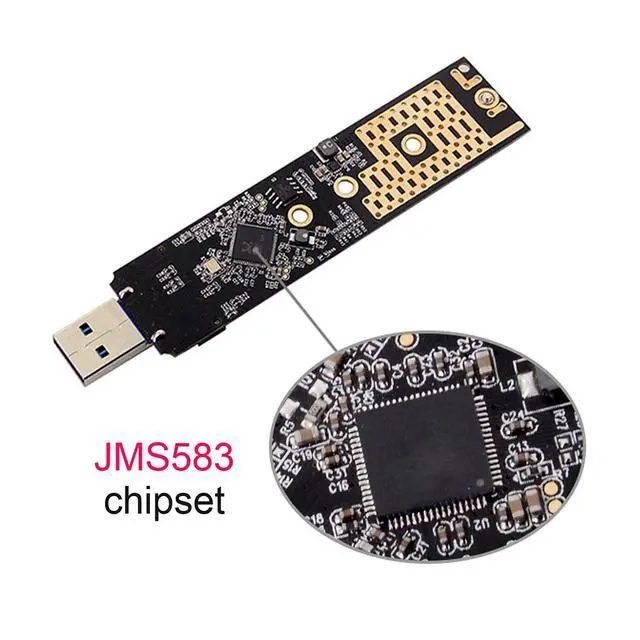 Alt view image 7 of 7 - USB 3.0 to NVME M-Key M.2 NGFF SSD External PCBA Conveter Adapter RTL9210 Chipset with Case