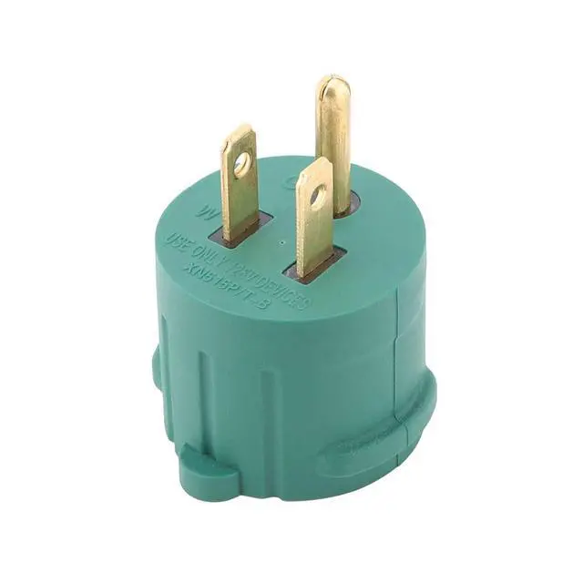 Alt view image 4 of 5 - Nema 15 Amp to 20 Amp Plug Adapter Listed NEMA 5-15P to 5-15/20R +6-15/20R (Comb 20Amp T Blade) 15 Amp Household Plug to 20 Amp T-Blade AC Power Adapter Green