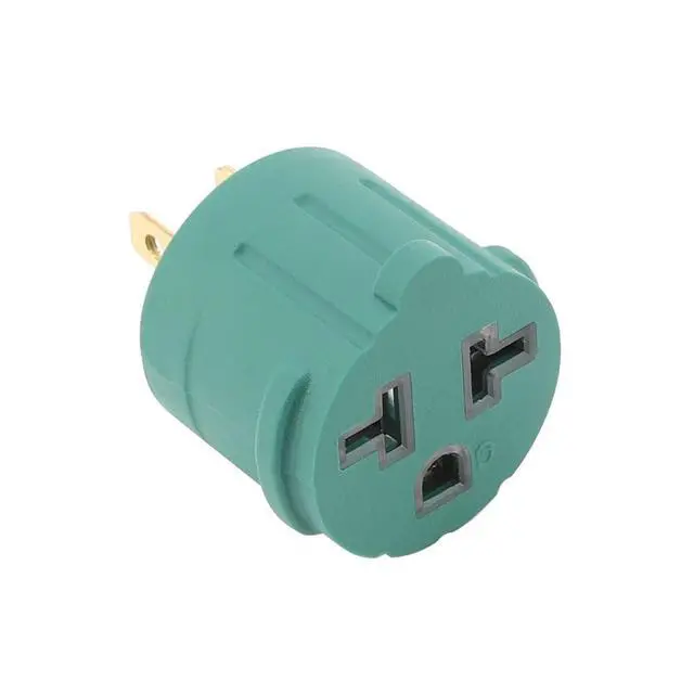 Alt view image 5 of 5 - Nema 15 Amp to 20 Amp Plug Adapter Listed NEMA 5-15P to 5-15/20R +6-15/20R (Comb 20Amp T Blade) 15 Amp Household Plug to 20 Amp T-Blade AC Power Adapter Green