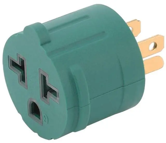 Main image of Nema 15 Amp to 20 Amp Plug Adapter Listed NEMA 5-15P to 5-15/20R +6-15/20R (Comb 20Amp T Blade) 15 Amp Household Plug to 20 Amp T-Blade AC Power Adapter Green