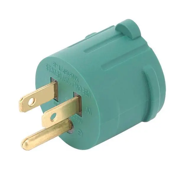Alt view image 2 of 5 - Nema 15 Amp to 20 Amp Plug Adapter Listed NEMA 5-15P to 5-15/20R +6-15/20R (Comb 20Amp T Blade) 15 Amp Household Plug to 20 Amp T-Blade AC Power Adapter Green