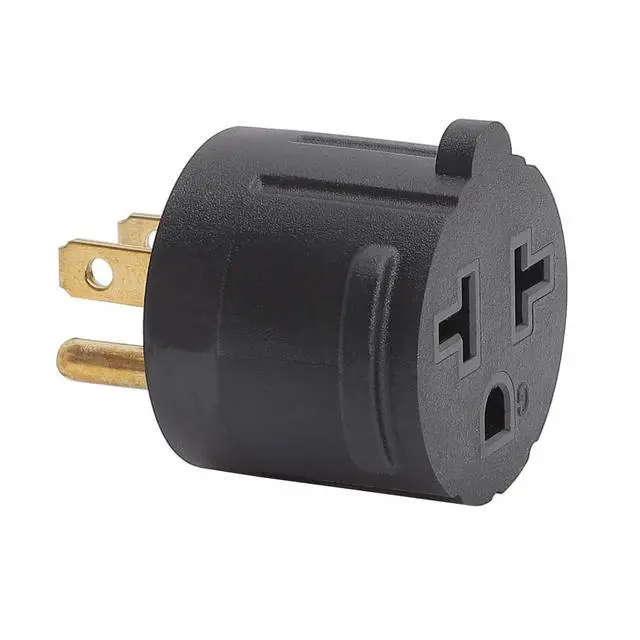 Alt view image 3 of 5 - Nema 15 Amp to 20 Amp Plug Adapter Listed NEMA 5-15P to 5-15/20R +6-15/20R (Comb 20Amp T Blade) 15 Amp Household Plug to 20 Amp T-Blade AC Power Adapter Black