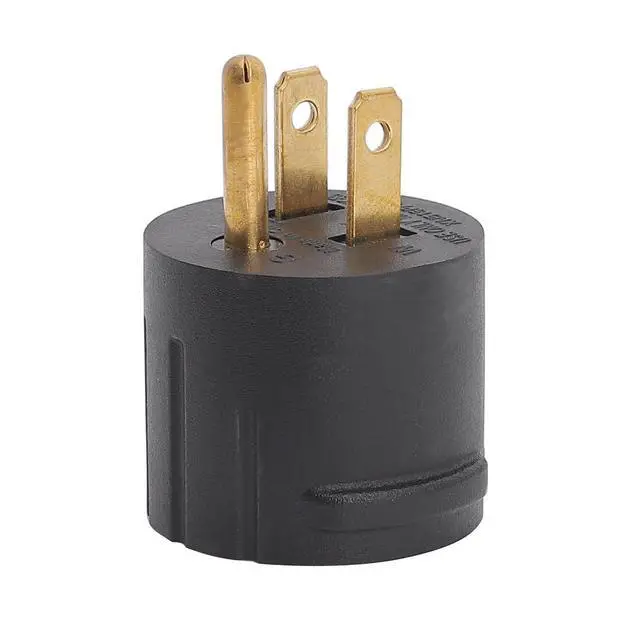 Alt view image 5 of 5 - Nema 15 Amp to 20 Amp Plug Adapter Listed NEMA 5-15P to 5-15/20R +6-15/20R (Comb 20Amp T Blade) 15 Amp Household Plug to 20 Amp T-Blade AC Power Adapter Black