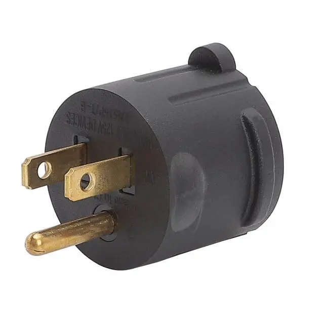 Alt view image 2 of 5 - Nema 15 Amp to 20 Amp Plug Adapter Listed NEMA 5-15P to 5-15/20R +6-15/20R (Comb 20Amp T Blade) 15 Amp Household Plug to 20 Amp T-Blade AC Power Adapter Black
