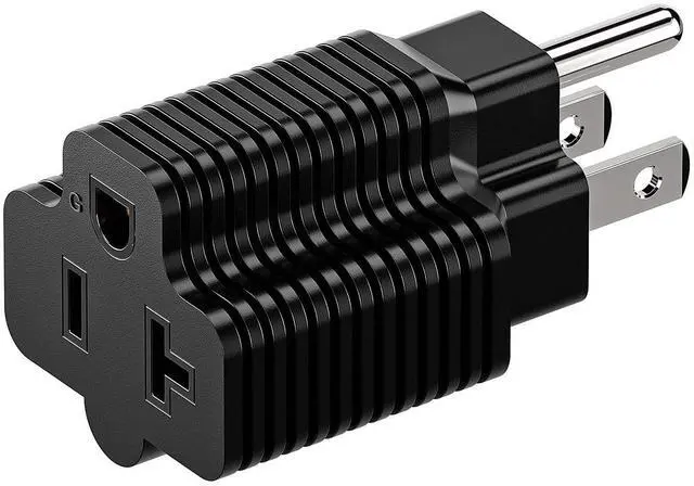 Main image of Nema 15 Amp to 20 Amp Plug Adapter ETL Listed NEMA 5-15P to 5-15/20R (Comb 20Amp T Blade) 15 Amp Household Plug to 20 Amp T-Blade AC Power Adapter