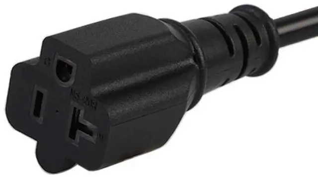 Alt view image 5 of 5 - Bulit ECO Right Angle 14AWG 1Foot NEMA 5-15P to 5-15/20R Power Cable, 15A to 20A, UL Listed T-Blade Adapter