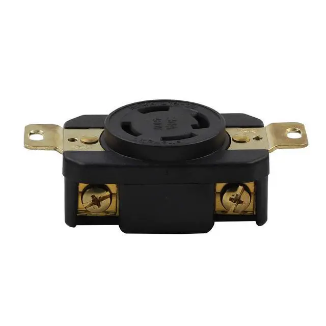 Alt view image 3 of 5 - Nema L16-30R 30A 480V 3 Pole 4 Wire Industrial Grade Locking Female Receptacle Connector, Industrial Twist Lock L16-30R 30-Amp 480V Generator Receptacle. LK-2434F