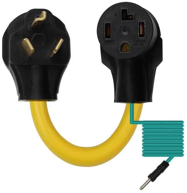 Main image of 1-Foot Dryer Adapter Cord, 30Amp 3-Prong 10-30P to 30Amp 14-30R Adapter Cord, 4-Prong Dryer Connect to 3-Prong Dryer Wall Socket with Extra Grounding Wire