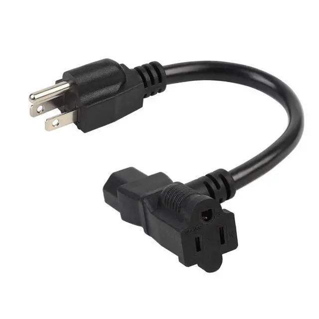Alt view image 3 of 5 - 1 Foot Nema 5-15P Male to C13/ Nema 5-15R Piggyback Power Cord, UL CUL SJT 14AWG 3C, Replacement for Daisy Chain Pro Audio DJ etc (Pack of 2)