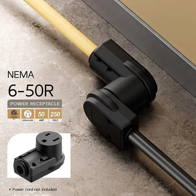 Alt view image 6 of 7 - NEMA 6-50R Plug,6-50R 50A/250V Welder Female Socket,(ETL Certified) 50Amp 250Volt Cord End Receptacle For Welders & Driers, Heavy Duty Welder 3-Prong, Black Color.