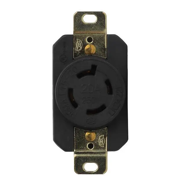 Alt view image 5 of 6 - Nema L15-20R 20A 250V 3 Pole 4 Wire Industrial Grade Locking Female Receptacle Connector, Industrial Twist Lock L15-20 20-Amp Generator Receptacle. UL CUL certificated LK-2422F