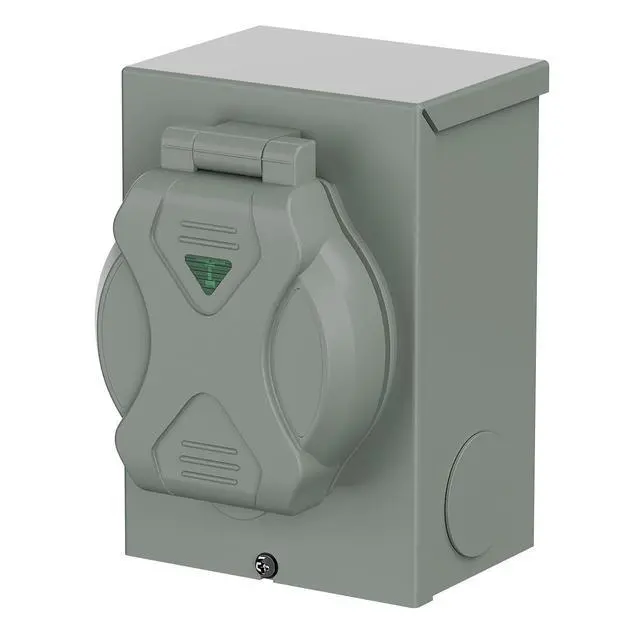 Alt view image 4 of 7 - 30A 125/250V Nema L14-30P Inlet Box, 30 Amp 4-Prong Generator Plug, Weatherproof 125/250 Volt Power Inlet Box, ETL Listed,AD0069