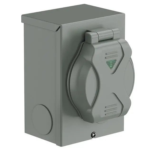 Alt view image 5 of 7 - 30A 125/250V Nema L14-30P Inlet Box, 30 Amp 4-Prong Generator Plug, Weatherproof 125/250 Volt Power Inlet Box, ETL Listed,AD0069