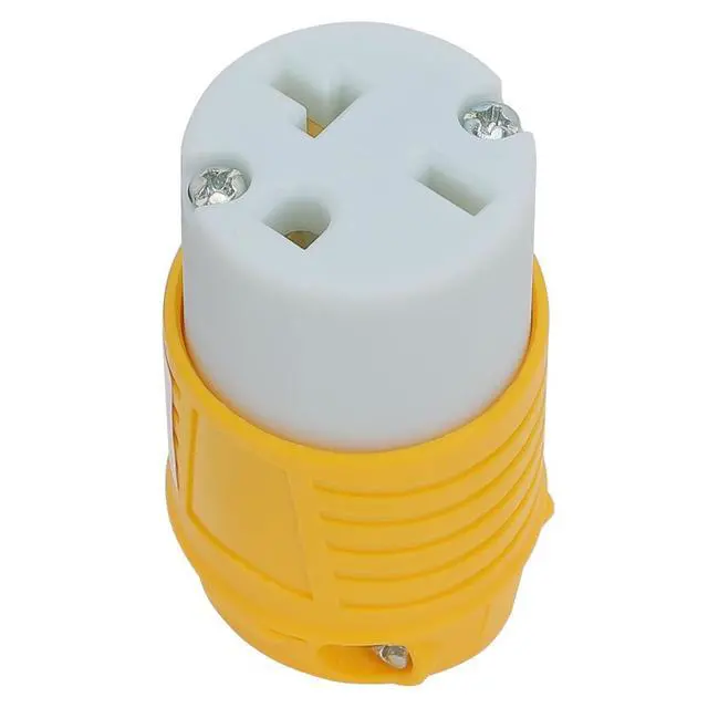 Alt view image 4 of 5 - NEMA 6-20R Female Socket,20Amp/250Volt, NEMA 6-15R 15A/250V ETL Listed Heavy Duty 3-Prong Female Straight Blade Connector, 15/20Amp 250V AC Industrial Grade Cord End Socket, Yellow and White Color