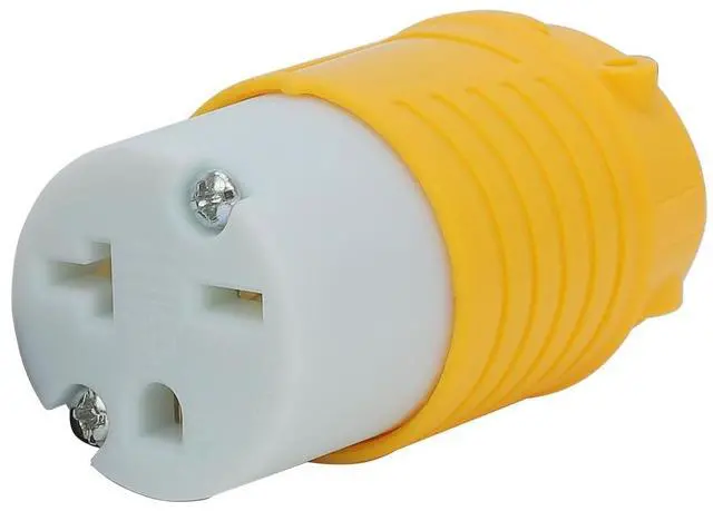 Main image of NEMA 6-20R Female Socket,20Amp/250Volt, NEMA 6-15R 15A/250V ETL Listed Heavy Duty 3-Prong Female Straight Blade Connector, 15/20Amp 250V AC Industrial Grade Cord End Socket, Yellow and White Color