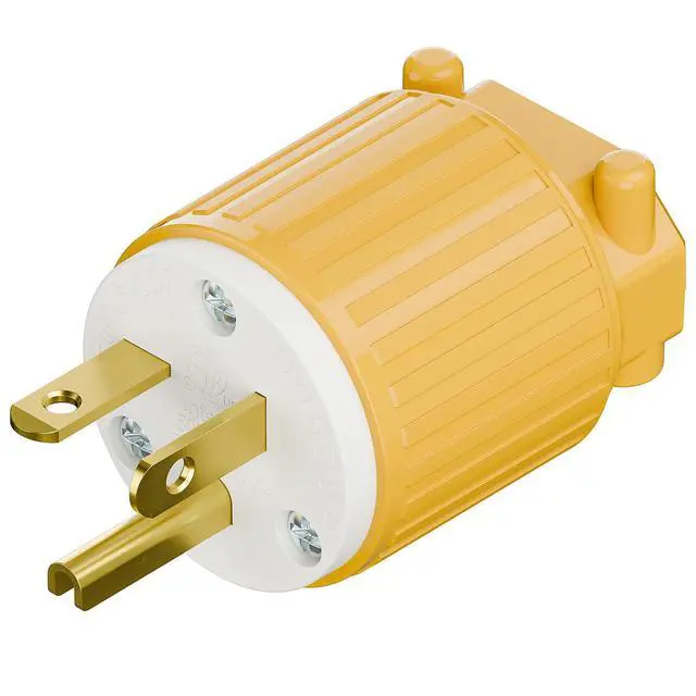 Main image of NEMA 6-20P Male Plug, ETL Listed 20AMP/250VOLT,20A Straight DIY Male, USA/Canada 3-Prong Connector, 20A/250V Plug Household AC Industrial Grade Plugs Yellow Color
