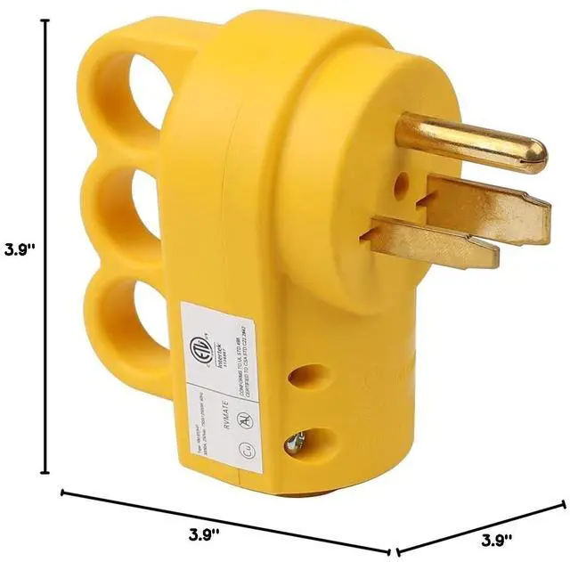 Alt view image 6 of 6 - Nema 6-30P/Nema 6-50P 30A/50A 250V Welder Rewirable Power Plug, Nema 6-30P Straight Blade Connectors ETL Listed, 30A 50A Welder AC Plug, with an Extra Metal Terminal Included.